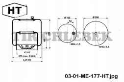HT 03-01-ME-177-HT ПОДУШКА СИЛЬХА 4390 NP01 MERCEDES ACTROS VOSS 230