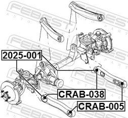 CRAB 038 FEBEST САЙЛЕНТБЛОК ПЕРЕДНЬОГО ПОДОВЖНЬОГО ВАЖЕЛЯ