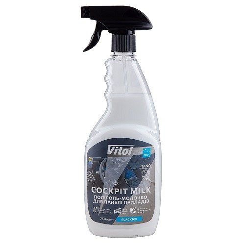 64510 VITOL Поліроль молочко для панелі приладів VITOL BlackIce 750мл