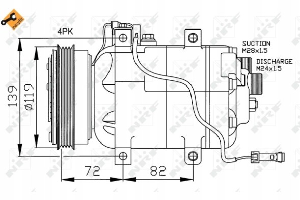 NRF 32030 Nrf компресор кондиціонера vw passat/a4/a6 dcw17b