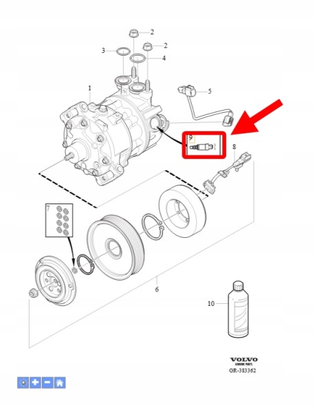 Volvo OE 31469971 Клапан компресора кондиціонера b4 d4 volvo xc90 2016- s90 v90 oem/oe 31469971