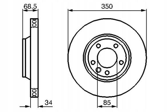 Bosch 0 986 479 249 Bosch гальмівний диск porsche передній cayenne/touareg 18" лівий