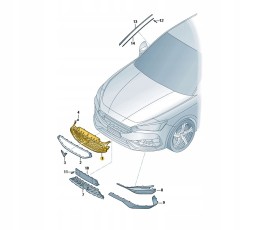 Cupra OE 5FA853654C 041 РЕШІТКА РАДІАТОРА CUPRA LEON GLOSS BLACK ORIGINAL OE