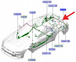 Ford OE JR3T-13412-BC JR3Z13412B ДЖГУТ ПРОВОДІВ ЗАДНЬОГО БАМПЕРА FORD MUSTANG Mk6 2017- OE 2310526 _ JR3T-13412-BC