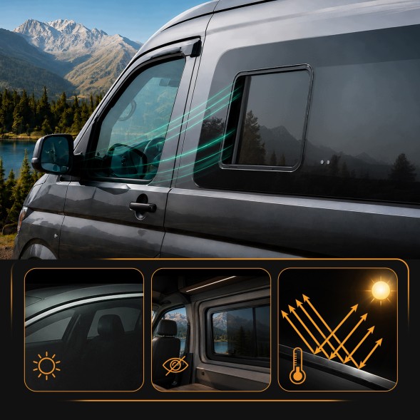 CHROMEMASTER CH-GL-0143-R22 Переднє праве розкривне бічне скло для TOYOTA PROACE 2016- MEDIUM / LONG