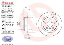 08 C352 11 BREMBO Диск гальмівний