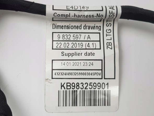 BMW OE 9832599 Електромонтаж переднього бампера BMW 6 GT G32