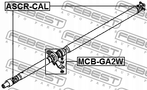 Febest MCB-GA2W Mcb-ga2w підшипник приводного валу febest