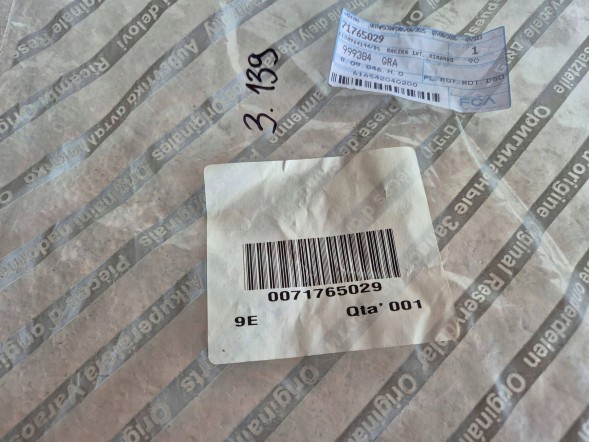 Fiat OE Ручка внутрішніх дверей права 71765029 Fiat Grande Punto 05- Punto EVO 09-