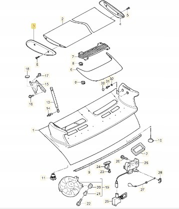 Porsche OE OE PORSCHE ЗАДНІЙ СПОЙЛЕР L ЧЕРВОНИЙ PORSCHE 911 997 GT3 99751246302