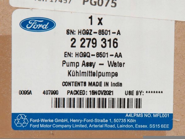 Ford OE HG9Q8501AA Водяний насос 2.0 diesel panther edge focus s-max