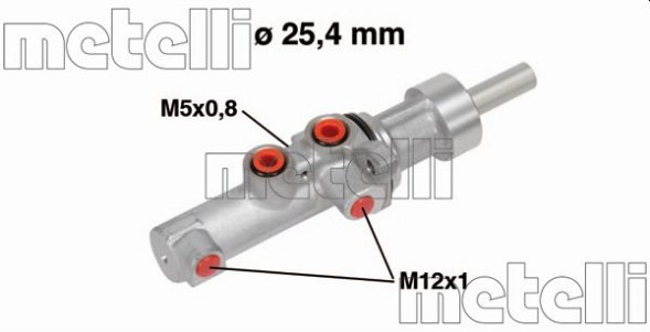 05 0752 METELLI Циліндр гідравлічний гальмівний