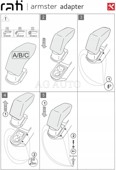 Rati C06320A Підлокітник для Fiat 500e II, 2020- , Armster2 Grey-Titan