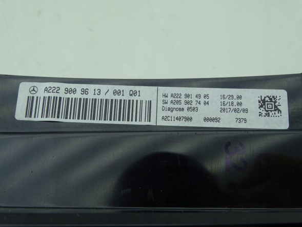 Mercedes-Benz OE A2229009613 GBI_BMW 6 UK MERCEDES S-КЛАС W222 13-20 HEAD UP DISPLAY HUD АНГЛІЄЦЬ RHD UK ОРИГІНАЛ