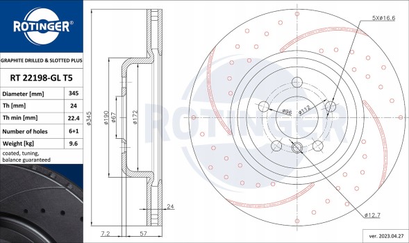 Rotinger RT 22198-GL T5 Диск rotinger rt 22198-gl т5