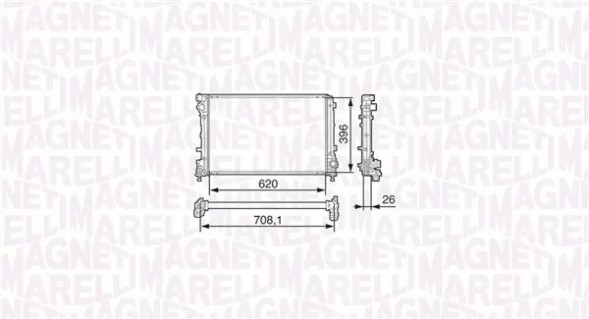 MAGNETI MARELLI 350213131700 Радіатор fiat 500 1.4 abarth bm1317 mma