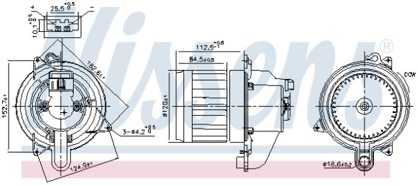V-maxzone Part VIC-363387 Вентилятор обігрівача NIS для SMART CABRIO, CITY-COUPE, CROSSBLADE, FORTWO 0.6/0.7/0.8D