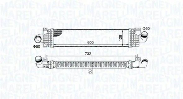 MAGNETI MARELLI 351319204980 Інтеркулер (охолоджувач повітря) 351319204980