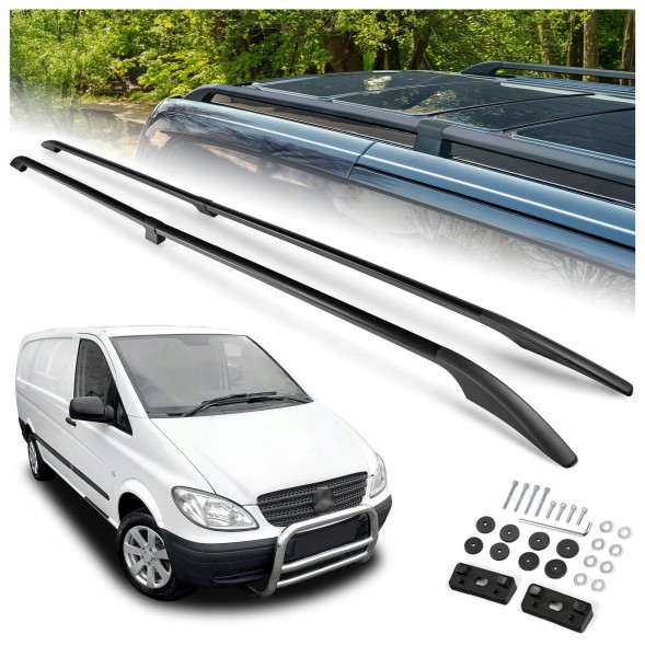 CHROMEMASTER OM-RR-D0011LB-004 Багажник на дах (рейлінги) для MERCEDES VITO W639 2003-2014, ДУЖЕ ДОВГИЙ