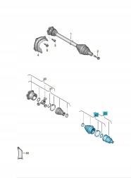 Volkswagen OE 8W0498099C Зовнішній шарнір (граната) з ABS ASO VW AUDI