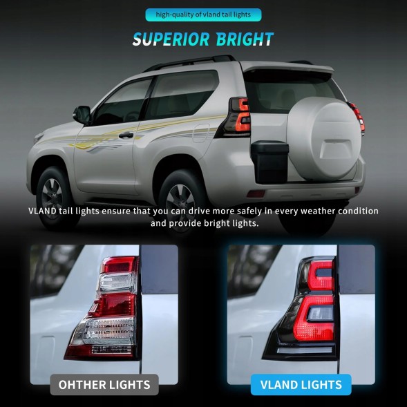 VLAND 818191-2 mhm Задні ліхтарі Vland Led Smoke Tuning Toyota Land Cruiser 150 fj150 2009-16