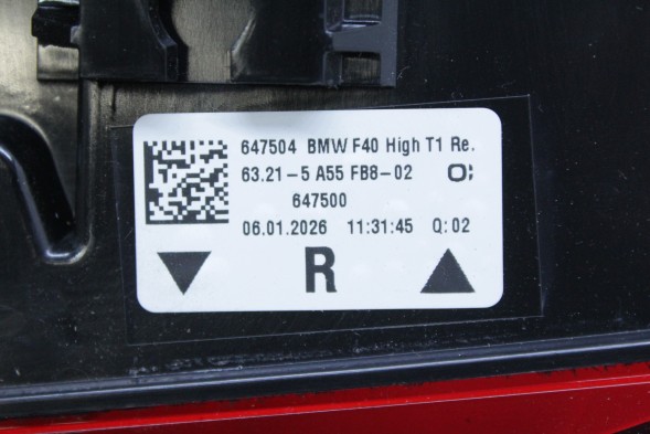 BMW OE 5A55FB8 63215A55FB8 #D37 НОВА ОРИГІНАЛЬНА ЗАДНЯ LED ФАРА ВИСОКА ПРАВА В КРИЛО ЄВРОПА BMW F40