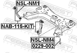 NAB 115 KIT FEBEST САЙЛЕНТБЛОК ПЕРЕДНЬОЇ ТЯГИ СТАБІЛІЗАТОРА КОМПЛЕКТ