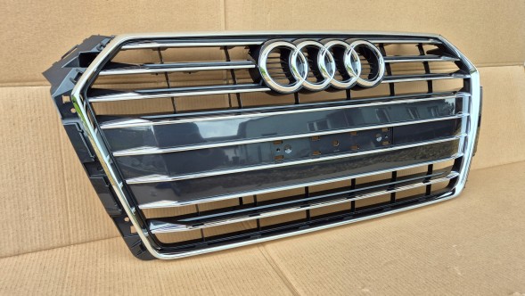 Audi OE GRILL ATRAPA CHŁODNICY AUDI A4 B9 8W0 PRZEDLIFT 2015-2019 CHROM POŁYSK ŚRODEK Решітка радіатора GRILL Audi A4 B9 8W0 8W 15-19 ХРОМ OE 8W0853651BR AB НОВА