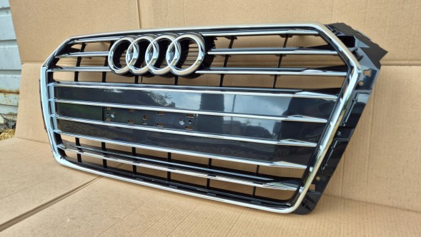 Audi OE GRILL ATRAPA CHŁODNICY AUDI A4 B9 8W0 PRZEDLIFT 2015-2019 CHROM POŁYSK ŚRODEK Решітка радіатора GRILL Audi A4 B9 8W0 8W 15-19 ХРОМ OE 8W0853651BR AB НОВА