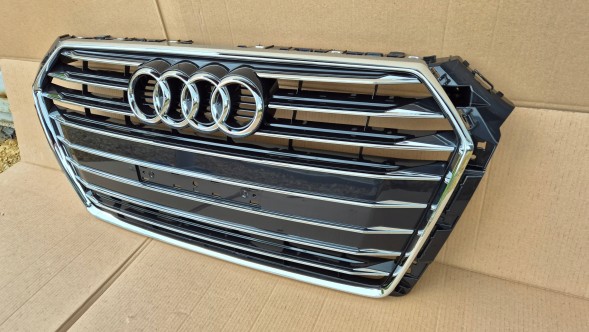 Audi OE GRILL ATRAPA CHŁODNICY AUDI A4 B9 8W0 PRZEDLIFT 2015-2019 CHROM POŁYSK ŚRODEK Решітка радіатора GRILL Audi A4 B9 8W0 8W 15-19 ХРОМ OE 8W0853651BR AB НОВА