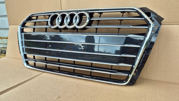 Audi OE GRILL ATRAPA CHŁODNICY AUDI A4 B9 8W0 PRZEDLIFT 2015-2019 CHROM POŁYSK ŚRODEK Решітка радіатора GRILL Audi A4 B9 8W0 8W 15-19 ХРОМ OE 8W0853651BR AB НОВА