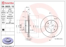 09 9503 10 BREMBO Диск гальмівний