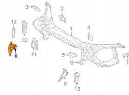 Volvo OE 31323559 Volvo v60 передня права верхня панель повітряного кожуха 31323559 оригінальна
