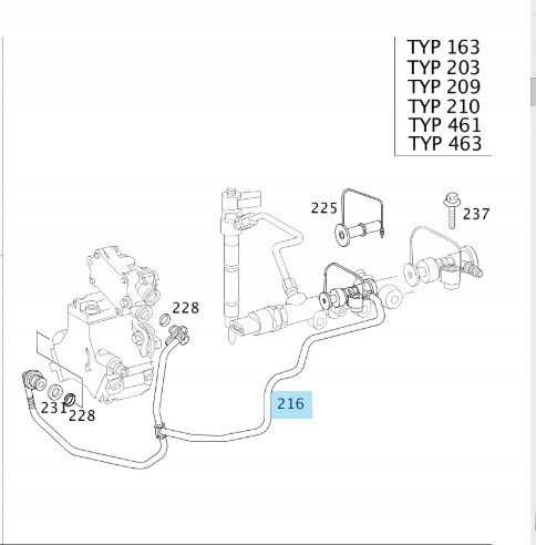 Mercedes-Benz OE A 613 070 21 32 Трійник паливний шнур mercedes-benz om 612, 611