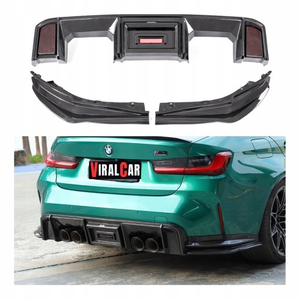 Китай 963874589 ДИФУЗОР НАКЛАДКА СПЛІТТЕРКИ ЗАДНЯ СПОЙЛЕР BMW M3 M4 G80 G81 G82 G83 CARBON