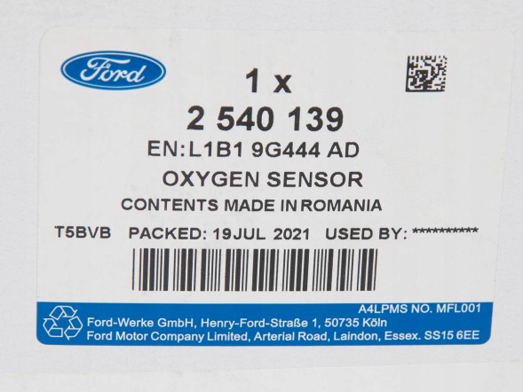 Ford OE L1B1-9G444-AD 2540139 L1B1-9G444-AA 2485479 L1B1-9G444-AB L1B1-9G444-AC2332675 2399616 Лямбда зонд 1.0 eb fiesta 19- puma 20-