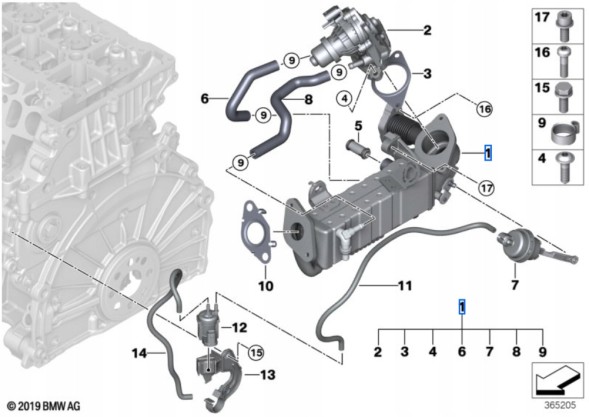 BMW OE BMW ОХОЛОДЖУВАЧ ВИХЛОПНИХ ГАЗІВ EGR 11717822349 7822349 11718574794 8574794