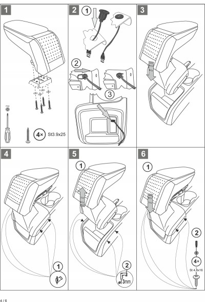 Rati V00839 ПІДЛІКОТНИК СТАНДАРТ FORD FOCUS, 2015-, AUX+USB