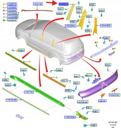 Ford OE Ford 2177112 ПЛАНКА ЗОВН. ПРАВА S-MAX GALAXY 2015- 2177112_ EM2B-U20898-AF