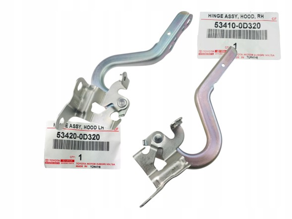 Toyota OE WB/53410-0D320 534100D320 53420-0D320 534200D320 KOMPLET TOYOTA YARIS III ЗАВІСИ ЗАВІС КАПОТУ КРИШКИ ДВИГУНА ЛІВИЙ + ПРАВИЙ ОРИГІНАЛ