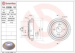 14 C008 10 BREMBO Гальмівний барабан