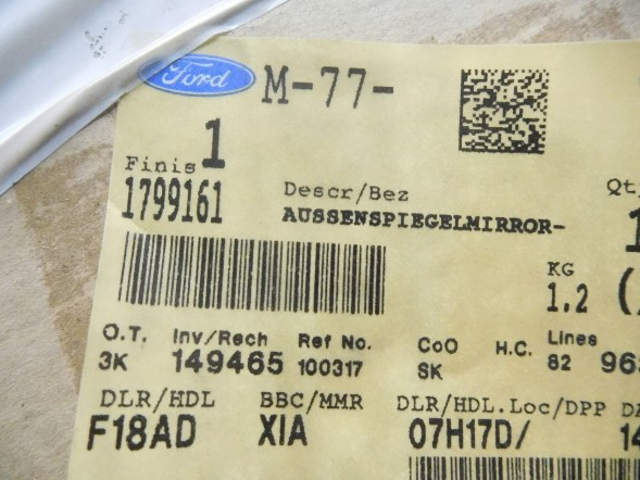 Ford OE Дзеркало праве Ford Fiesta VI OE 1799161