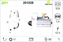 Valeo 201028 Стартер citroen berlingo берлінго мінівен bx c15 c15 мінівен c25