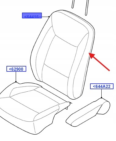 Ford OE ОБШИВКА СПИНКИ ПЕРЕДНЯ ЛІВА S-MAX GALAXY 2011- 1806613 _ AM21-Y64417-CG1FEL