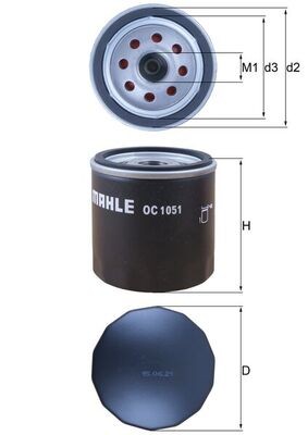 OC1051 MAHLE ORIGINAL Фільтр мастил