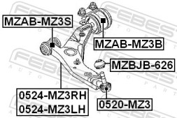 MZAB MZ3S FEBEST Сайлентблок