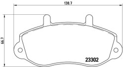 P68025 BREMBO Комплект гальмівних колодок з 4 шт дисків