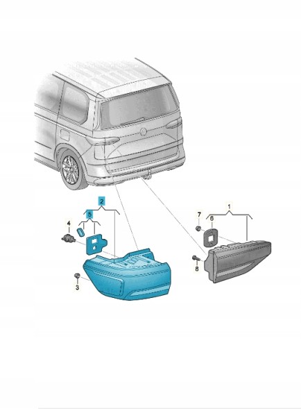 Volkswagen OE 7T0945096C Задній ліхтар LED правий ASO VW