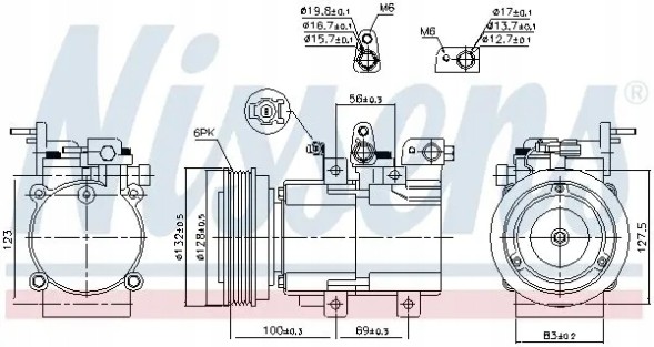 Nissens 89238 Компресор компресора кондиціонера 89238 nissens