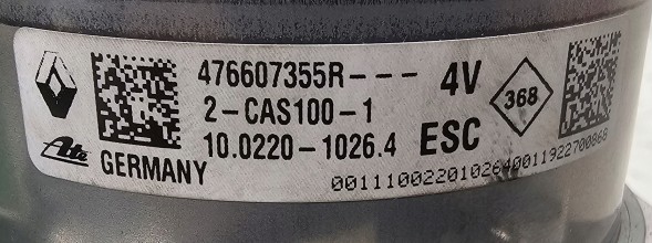 Renault OE 476607355R RENAULT PAWELAUTOCZESCI НОВИЙ ОРИГІНАЛЬНИЙ НАСОС ABS RENAULT - 476607355R